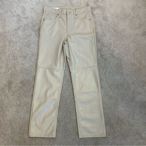 GAP High Rise Vegan Faux Leather Cheeky Straight Pants Sz 28 Pleather